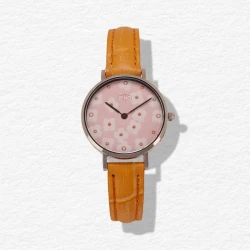 Montre éco-responsable - Montre eHo - Montre Sixties Petite Flower Camel
