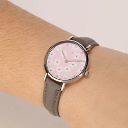 Portée - Montre éco-responsable - Montre eHo - Montre Sixties Little Flower Grey