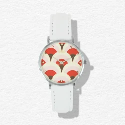 Montre éco responsable - Montre Sixties Alvéoles bracelet blanc