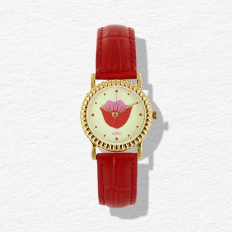 Montre éco responsable - Montre Tulipe Rouge