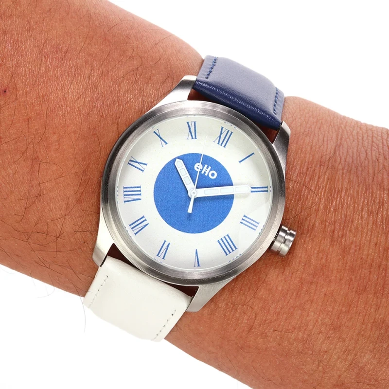 Montre Eco-responsable - Montre Bleu Minimale - Portée