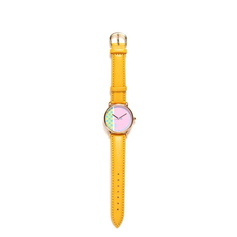 Montre Pixel Jaune - Montre éco-responsable - Face