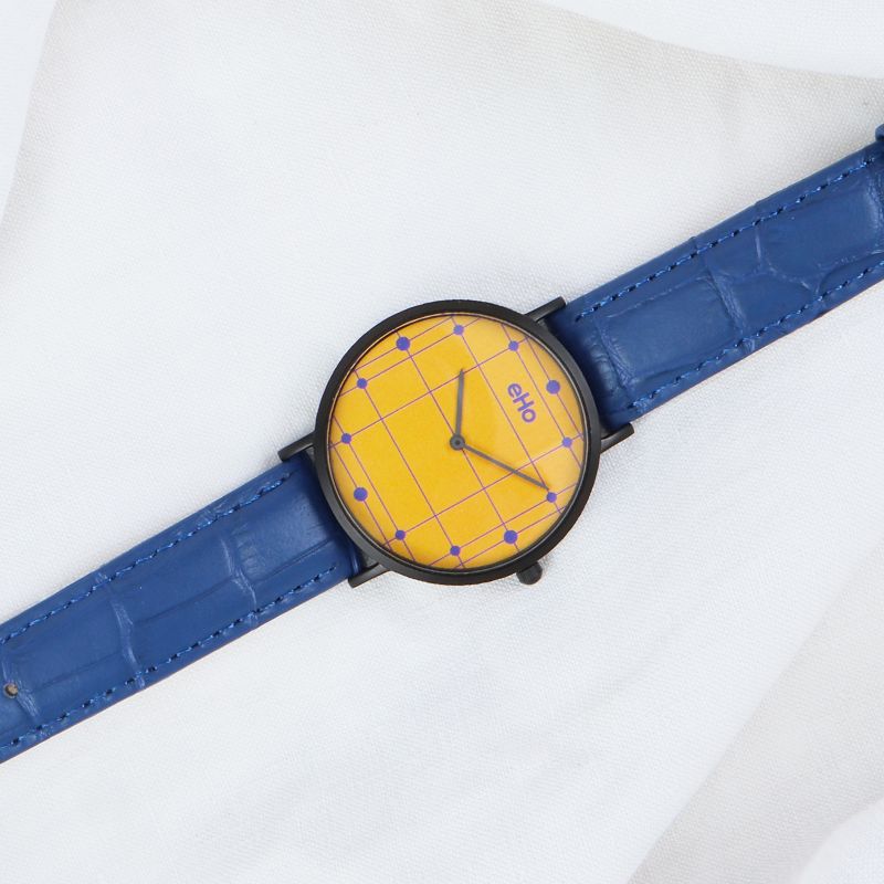 Face 4 montre éco-responsable eHo - Montre Mellow Yellow Marine