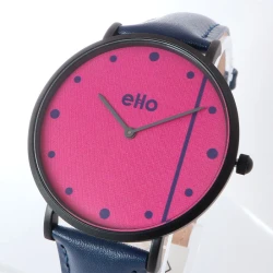 Face Montre éco responsable eHo - Montre Pink Bubble Blue