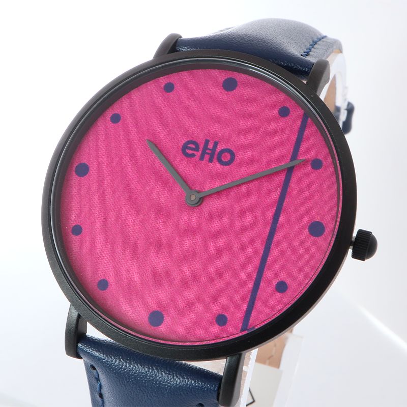 Face Montre éco responsable eHo - Montre Pink Bubble Blue