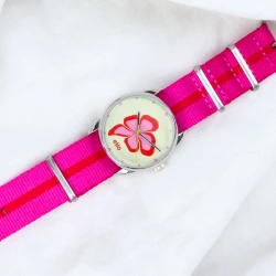 Montre Écoresponsable eHo - Florale - Pinky Hibiscus - Plat