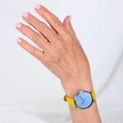 Face 2 Montre Écoresponsable eHo - Color Block - Le Blues du Jaune