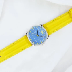 Face 4 Montre Écoresponsable eHo - Color Block - Le Blues du Jaune