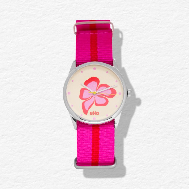 Montre Écoresponsable eHo - Florale - Pinky Hibiscus 1
