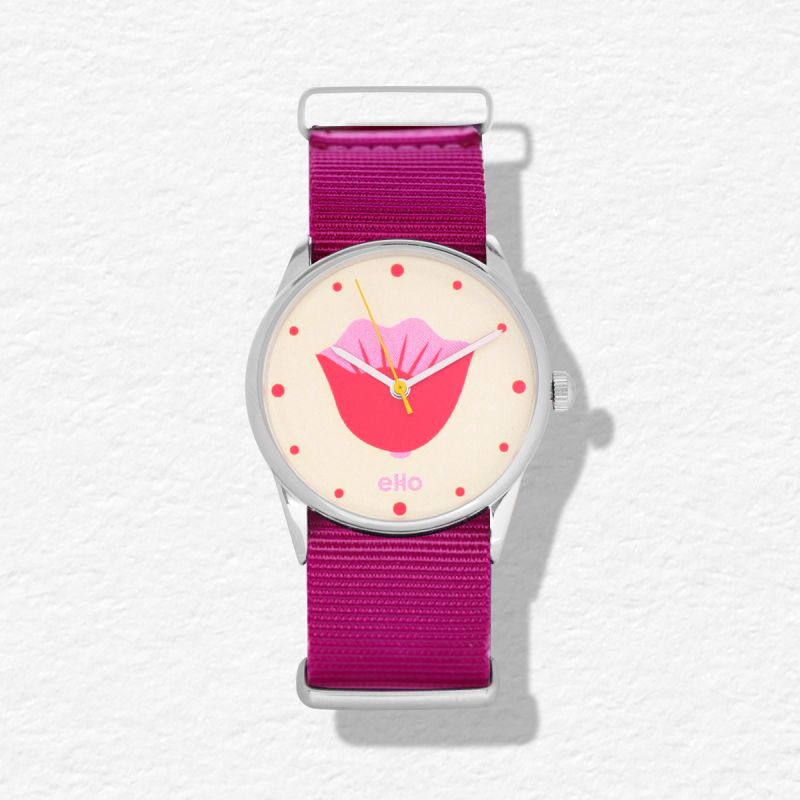 Montre Écoresponsable eHo - Florale - Pink Tulip 1