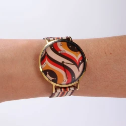 Portée Montre Eco-responsable - Sixties - Montre Sixties Orange Pique