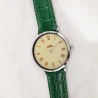 A plat Face Montre Eco-responsable - Montre eHo - Vintage - Verte Croco