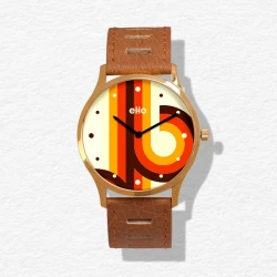 Face 1 - Montre Écoresponsable eHo - Sixties -  Maron Boucle