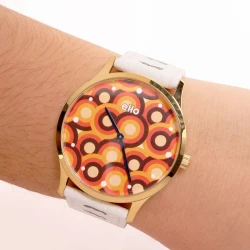 Portée -Face 1 - Montre Écoresponsable eHo - Sixties -  Blanche Rondeur