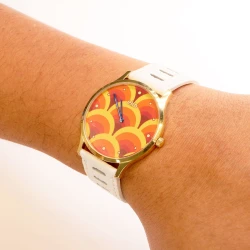 Portée - Montre Écoresponsable eHo - Sixties -  Blanche Alvéole